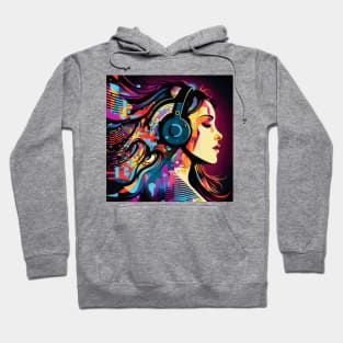 Music Lover Beautiful Latina Listening to Music Latina Woman Hoodie